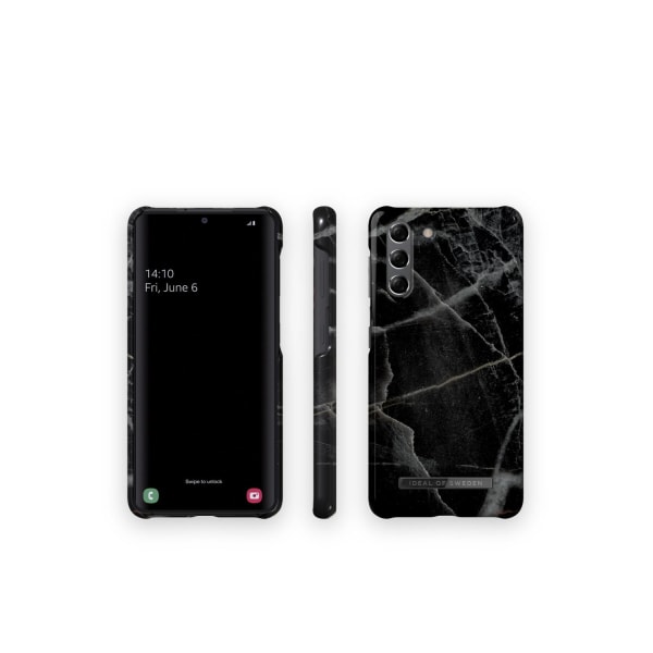 Printed Case Galaxy S21 Black Thunder Marble