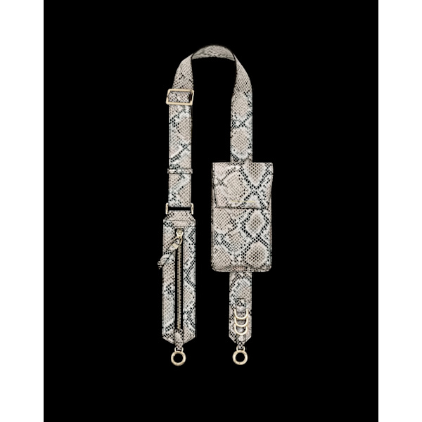 Utility Strap Beige Shimmery Snake
