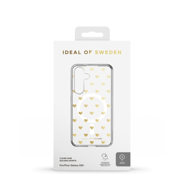 Clear Case MagSafe Galaxy S24 Golden Hearts