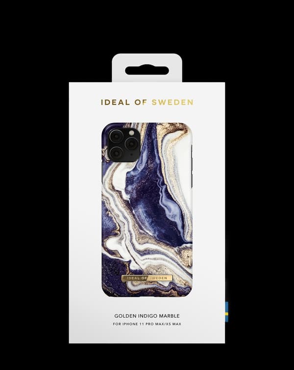 Printed Case iPhone 11 Pro Max / XS Max Golden Indigo Marble Blue