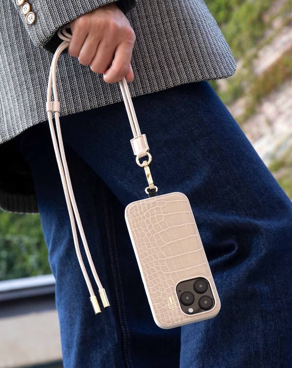 Vegan Leather Case MagSafe iPhone 12 / 12 Pro Warm Beige Croco