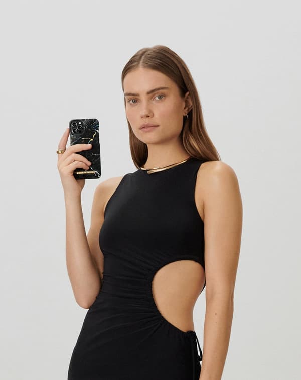 Printed Case iPhone 12 Pro Max Port Laurent Marble Black