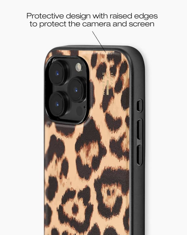 Vegan Leather Case MagSafe iPhone 15 Pro Max Timeless Leo multifärg