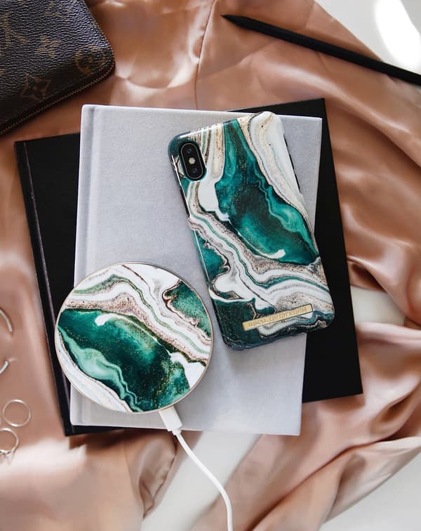 Printed Case Galaxy S20 Golden Jade Marble Green