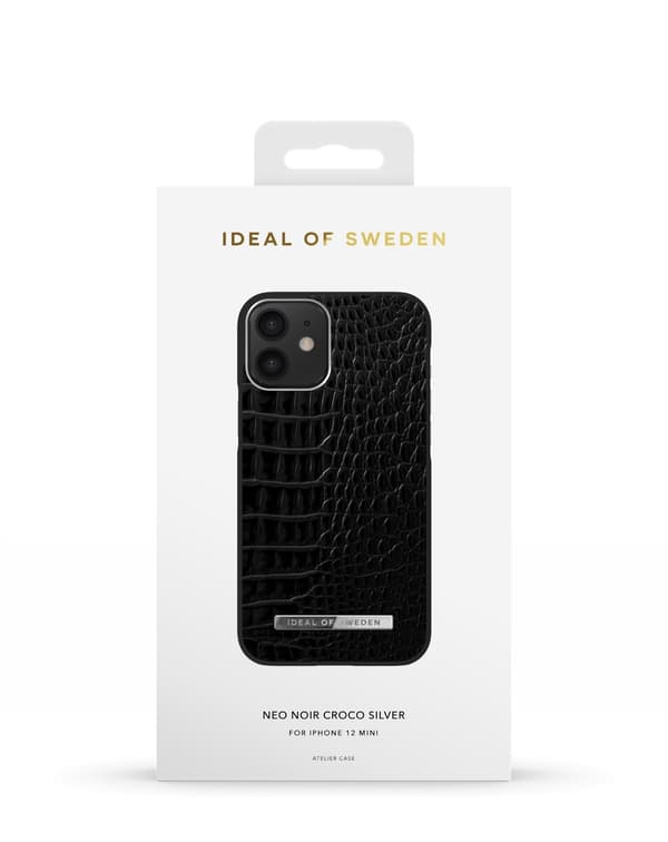 Atelier Case iPhone 12 Mini Neo Noir Croco Silver Black