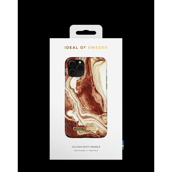 Printed Case iPhone 11 Pro / XS / X GGolden Rusty Marble Red