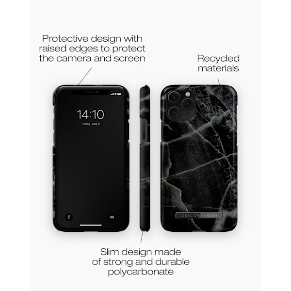 Printed Case iPhone 11 Pro / XS / X Black Thunder Marble