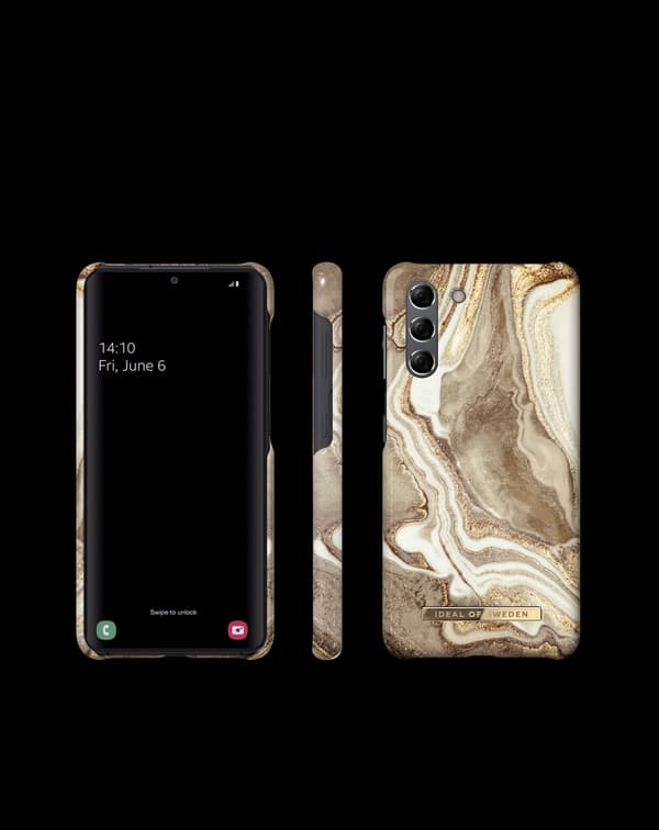 Printed Case Galaxy S21 Golden Sand Marble Beige