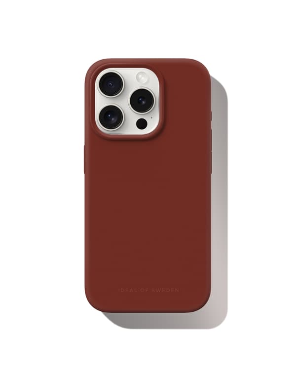 Silicone Case MagSafe iPhone 15 Pro Dark Amber Brown