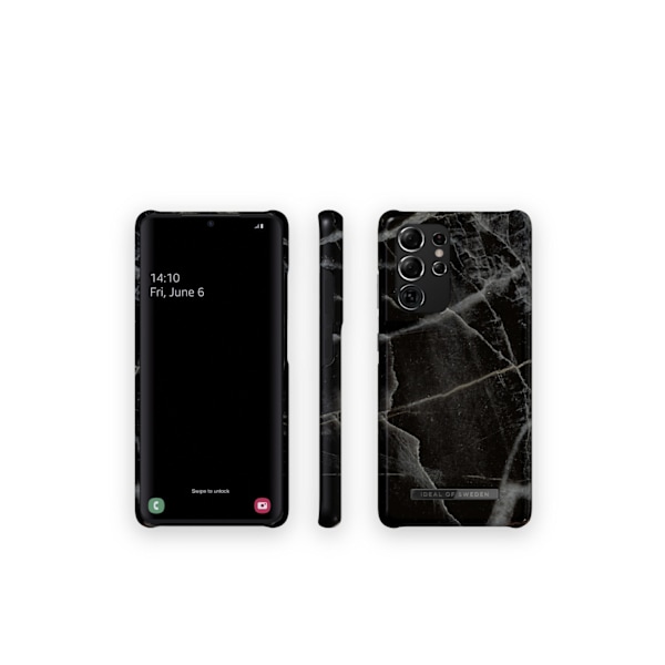 Printed Case Galaxy S21 Ultra Black Thunder Marble