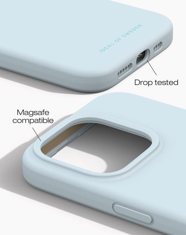 Silicone Case MagSafe iPhone 15 Pro Light Blue Blå