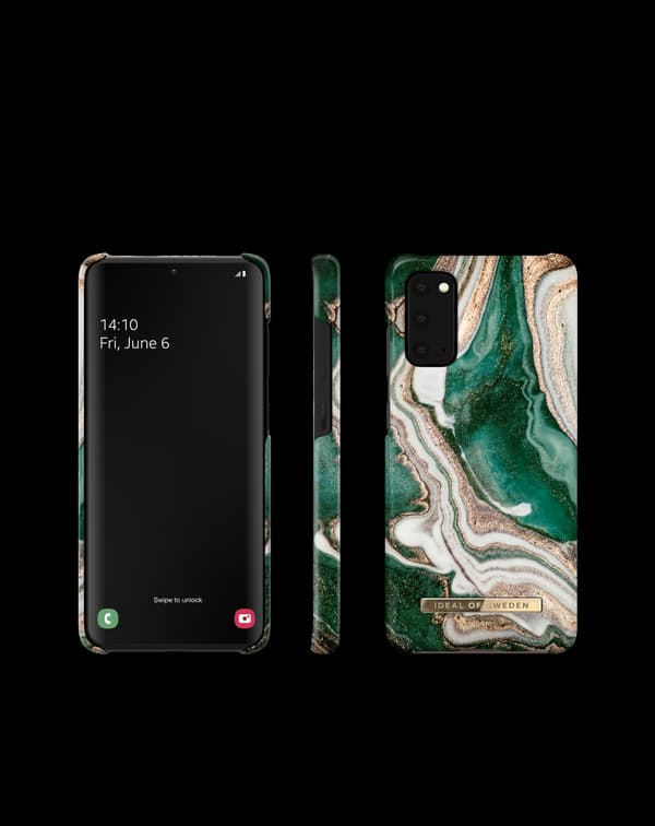 Printed Case Galaxy S20 Golden Jade Marble Green