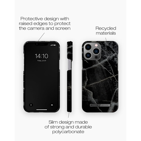 Printed Case iPhone 12 Pro Max / 13 Pro Max Black Thunder Marble Black