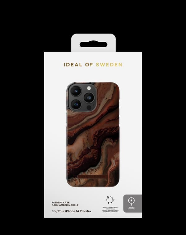 Printed Case MagSafe iPhone 14 Pro Max Dark Amber Marble Brown