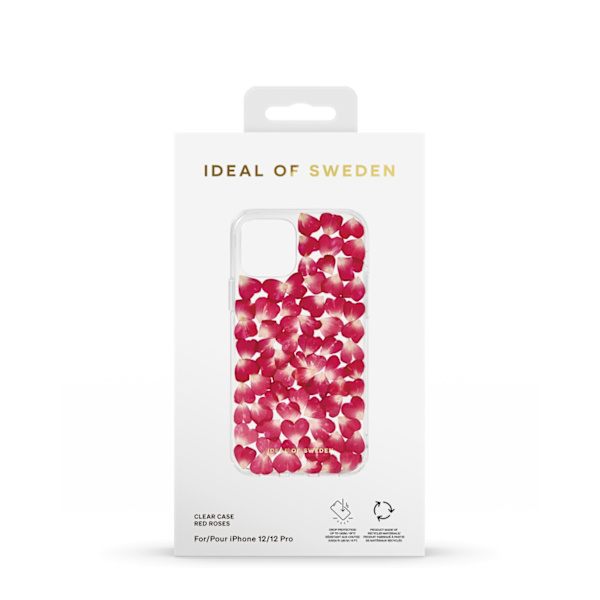Clear Case iPhone 12 / 12 Pro Red Roses Transparent