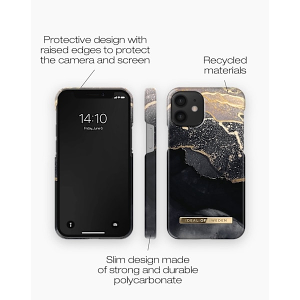 Printed Case iPhone 12 Mini Golden Twilight Black