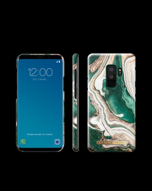 Printed Case Galaxy S9 Plus Golden Jade Marble