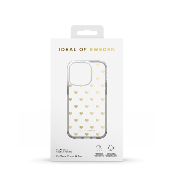 Clear Case iPhone 14 Pro Golden Hearts