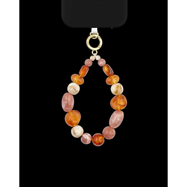 Phone Wristlet Strap Boho Beads Rosa