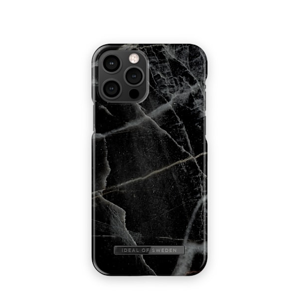 Printed Case iPhone 12 / 12 Pro Black Thunder Marble Black