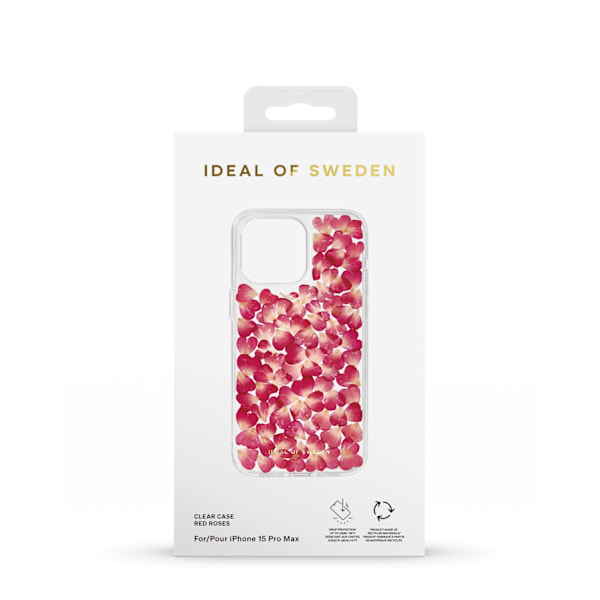 Clear Case iPhone 15 Pro Max Red Roses Transparent