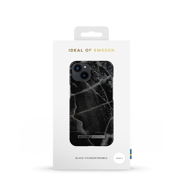 Printed Case iPhone 13 Black Thunder Marble Black