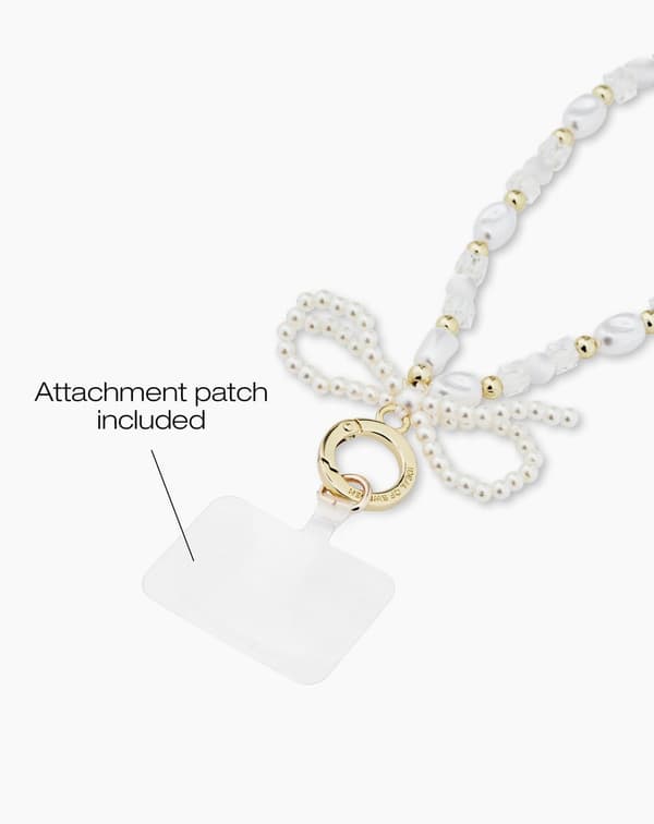 Phone Wristlet Strap Pearl Bow