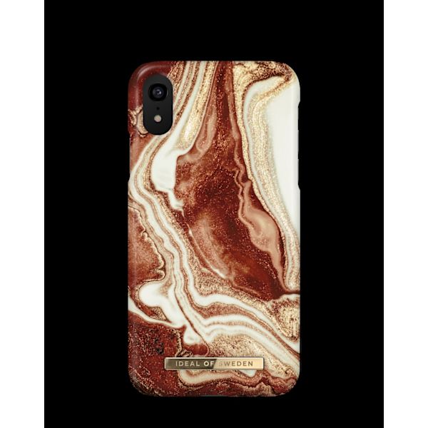 Printed Case iPhone XR Golden Rusty Marble Red