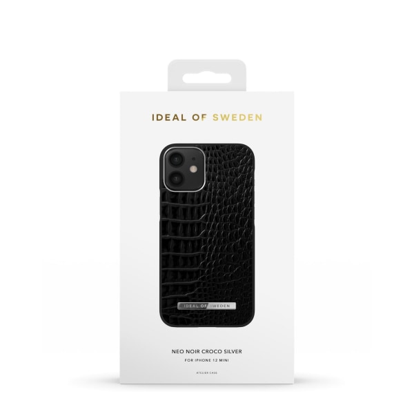 Atelier Case New iPhone 12 MINI NeoNoirCroco Silvr