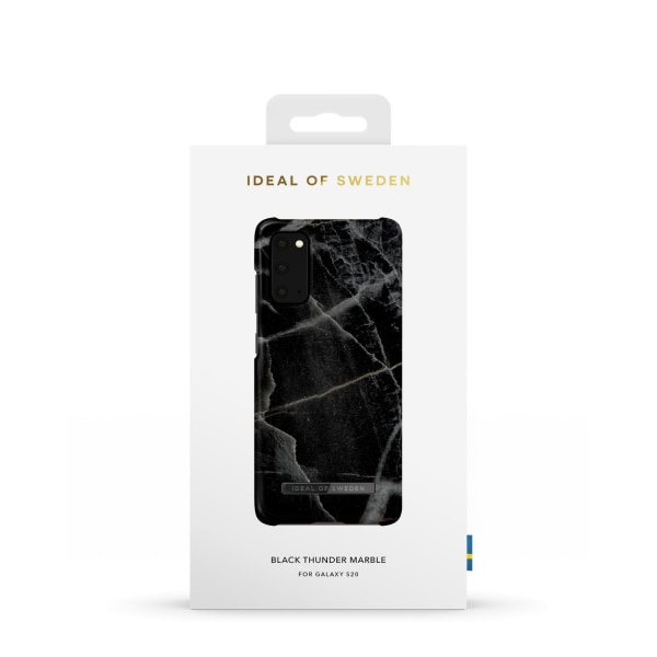 Printed Case Galaxy S20 Black Thunder Marble