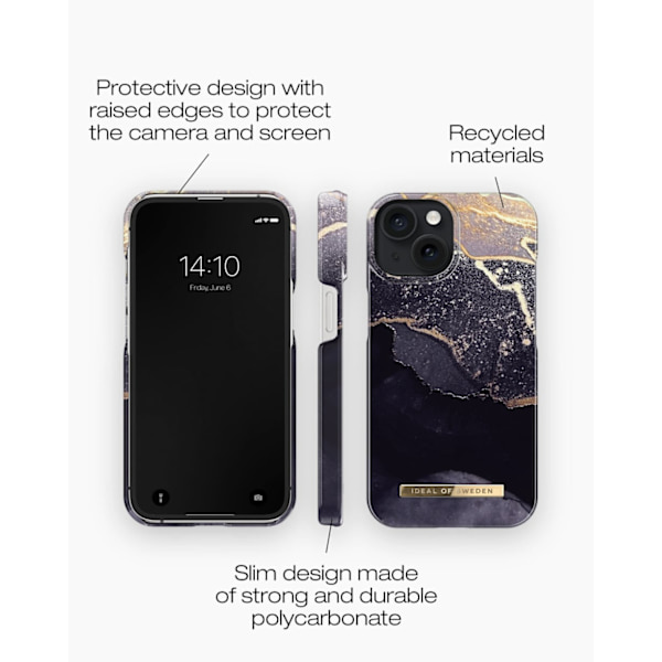 Printed Case iPhone 15 Golden Twilight Black