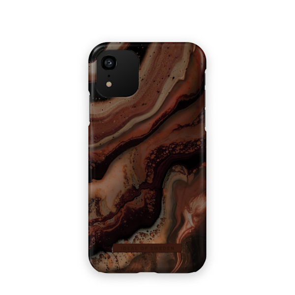 Printed Case iPhone 11 / XR Dark Amber Marble