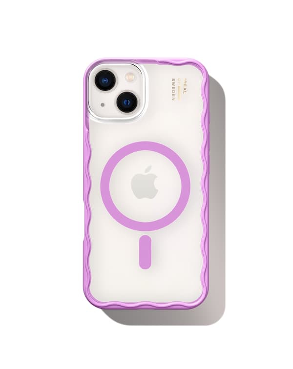Wavy Case MagSafe iPhone 13 / 14 / 15 / 16e / 17e Pink Transparent