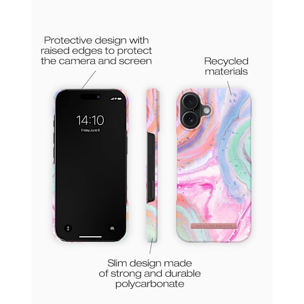 Printed Case iPhone 16 Plus Pastel Marble