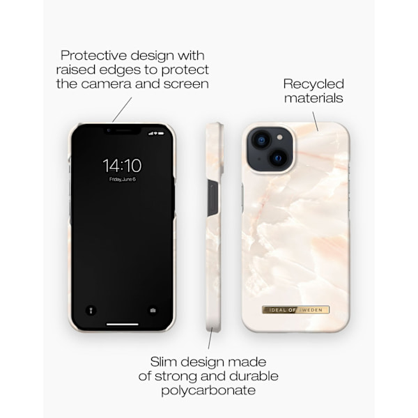 Printed Case iPhone 13 / 14 / 16e Rose Pearl Marble