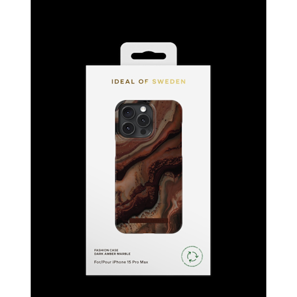 Printed Case iPhone 15 Pro Max Dark Amber Marble Brown