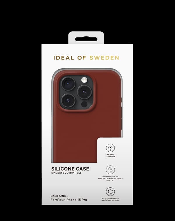 Silicone Case MagSafe iPhone 15 Pro Dark Amber Brun
