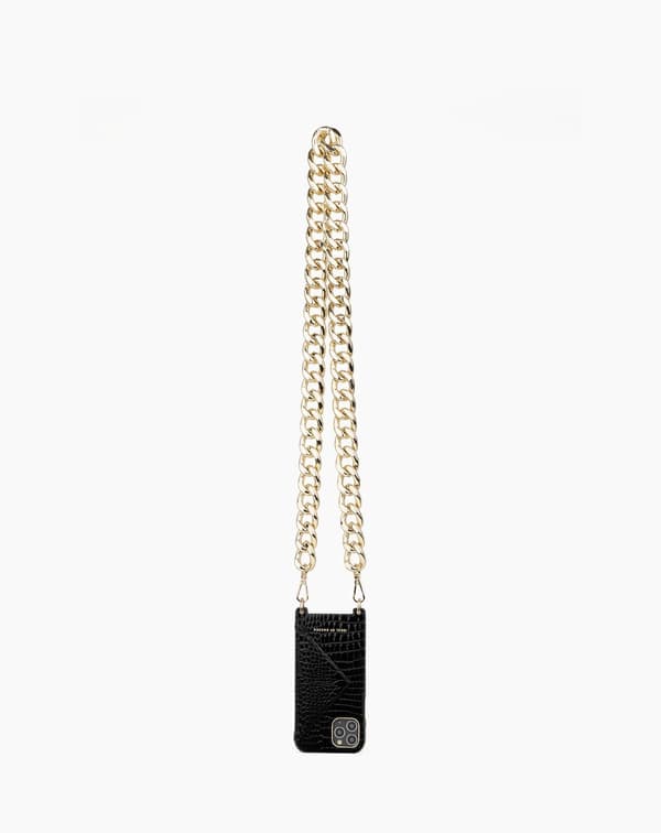 Necklace Case iPhone 11 Pro / XS / X Neo Noir Croco Black
