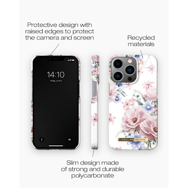 Printed Case iPhone 14 Pro Floral Romance Transparent