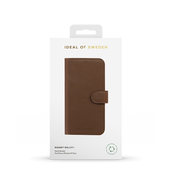 Magnet Wallet+ iPhone 15 Plus Dark Brown Brown