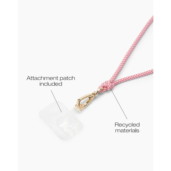 Cord Phone Strap Multi Pink Rosa
