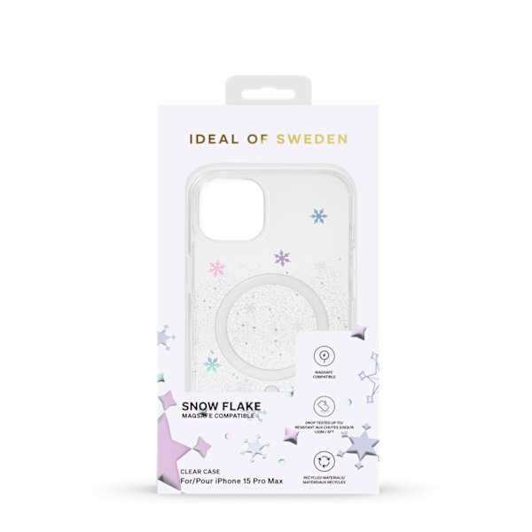 Clear Case MagSafe iPhone 15 Pro Max Snowflake Silver