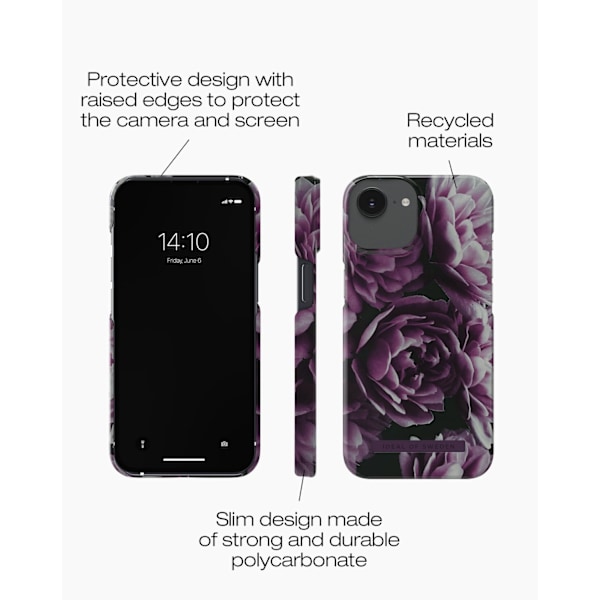 Printed Case iPhone 13 / 14 / 16e Deep Purple Bloom
