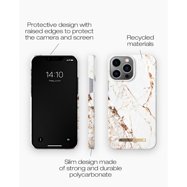 Printed Case iPhone 12 Pro Max / 13 Pro Max Carrara Gold White