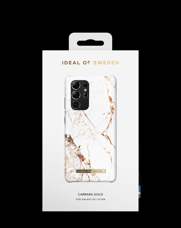 Printed Case Galaxy S21 Ultra Carrara Gold White