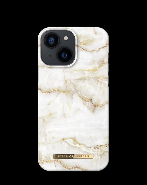 Printed Case iPhone 13 Mini Golden Pearl Marble White