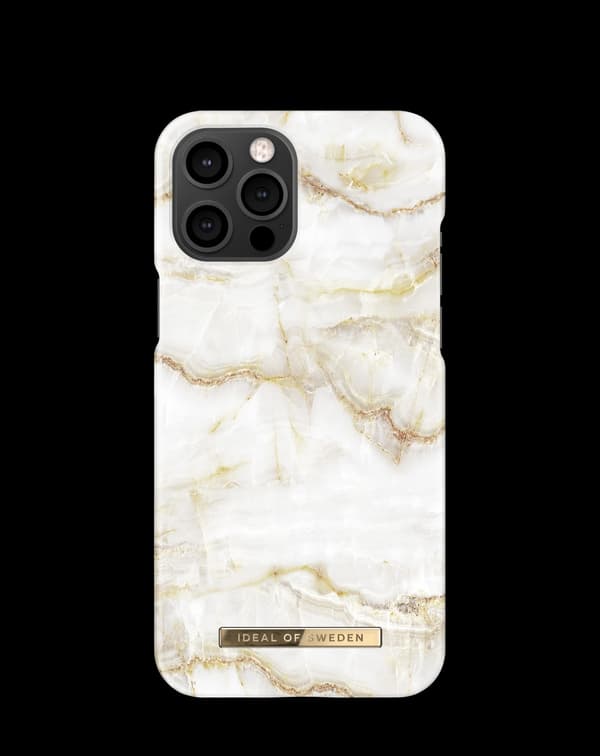Printed Case iPhone 12 Pro Max Golden Pearl Marble White