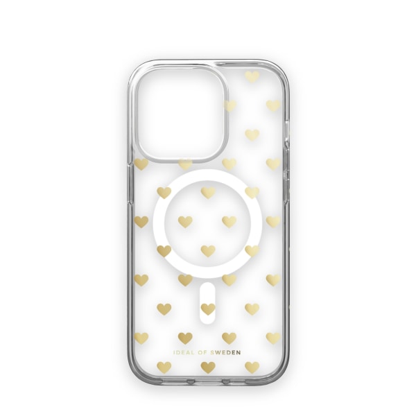 Clear Case MagSafe iPhone 14PR Golden Hearts