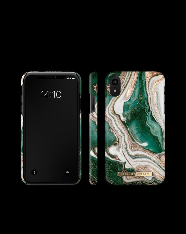 Printed Case iPhone XR Golden Jade Marble Green