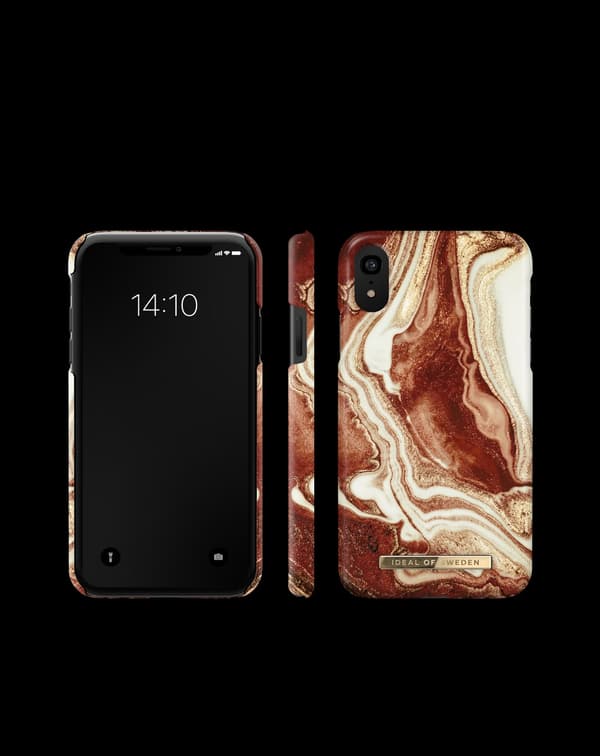 Printed Case iPhone XR Golden Rusty Marble Red